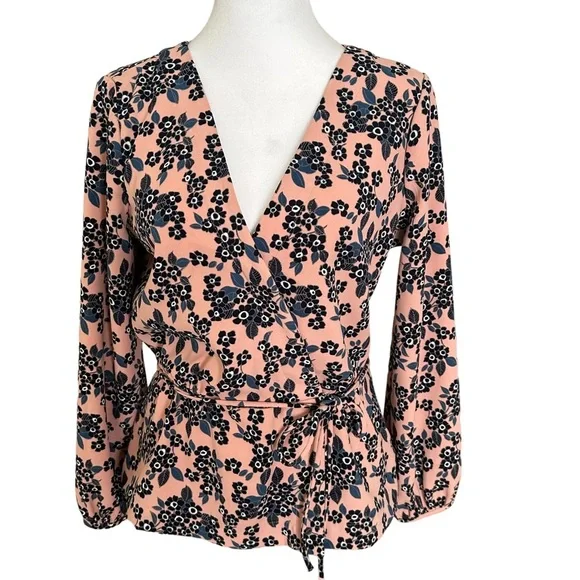 J. Crew Women’s V-Neck Long Sleeve Peplum Blouse Pink Size 6 - Picture 15 of 15